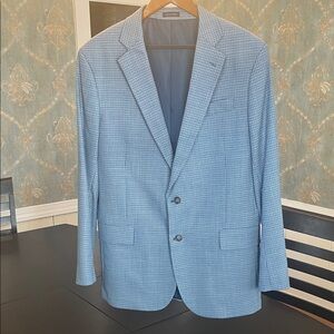Stafford Light Blue Patterned Blazer